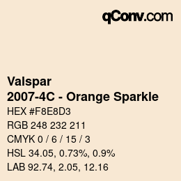 Color code: Valspar - 2007-4C - Orange Sparkle | qconv.com