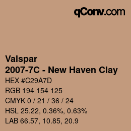 Código de color: Valspar - 2007-7C - New Haven Clay | qconv.com
