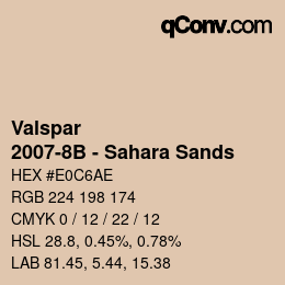 Color code: Valspar - 2007-8B - Sahara Sands | qconv.com