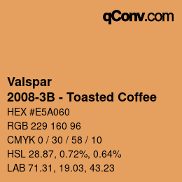 カラーコード: Valspar - 2008-3B - Toasted Coffee | qconv.com