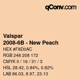 Color code: Valspar - 2008-6B - New Peach | qconv.com