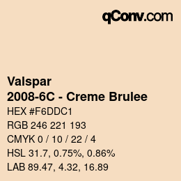 カラーコード: Valspar - 2008-6C - Creme Brulee | qconv.com