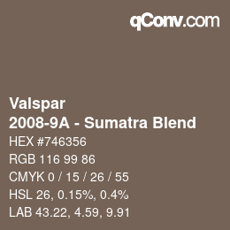 カラーコード: Valspar - 2008-9A - Sumatra Blend | qconv.com