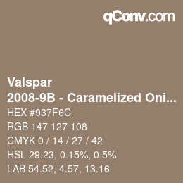 Color code: Valspar - 2008-9B - Caramelized Onion | qconv.com