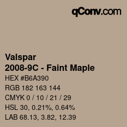 Color code: Valspar - 2008-9C - Faint Maple | qconv.com