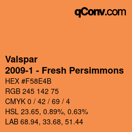 Color code: Valspar - 2009-1 - Fresh Persimmons | qconv.com
