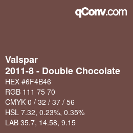 Farbcode: Valspar - 2011-8 - Double Chocolate | qconv.com