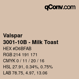 Color code: Valspar - 3001-10B - Milk Toast | qconv.com
