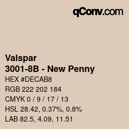 Color code: Valspar - 3001-8B - New Penny | qconv.com