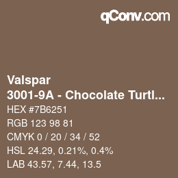 カラーコード: Valspar - 3001-9A - Chocolate Turtle | qconv.com