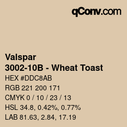 Farbcode: Valspar - 3002-10B - Wheat Toast | qconv.com