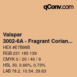 Código de color: Valspar - 3002-6A - Fragrant Coriander | qconv.com