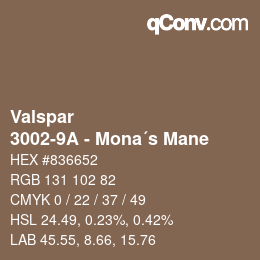 カラーコード: Valspar - 3002-9A - Mona´s Mane | qconv.com
