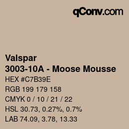 Color code: Valspar - 3003-10A - Moose Mousse | qconv.com