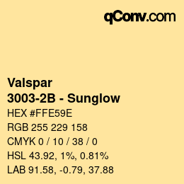 カラーコード: Valspar - 3003-2B - Sunglow | qconv.com