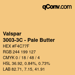 カラーコード: Valspar - 3003-3C - Pale Butter | qconv.com