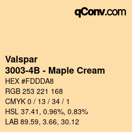 Color code: Valspar - 3003-4B - Maple Cream | qconv.com