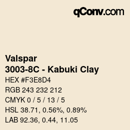 Color code: Valspar - 3003-8C - Kabuki Clay | qconv.com