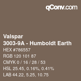 Color code: Valspar - 3003-9A - Humboldt Earth | qconv.com