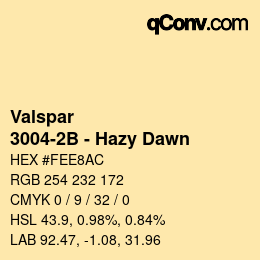 Color code: Valspar - 3004-2B - Hazy Dawn | qconv.com