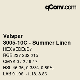 Color code: Valspar - 3005-10C - Summer Linen | qconv.com