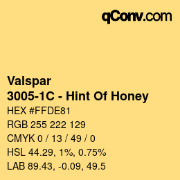 Farbcode: Valspar - 3005-1C - Hint Of Honey | qconv.com