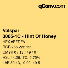 Color code: Valspar - 3005-1C - Hint Of Honey | qconv.com