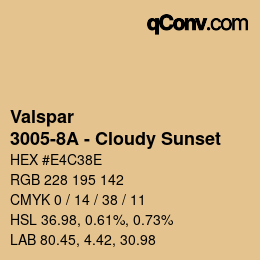 カラーコード: Valspar - 3005-8A - Cloudy Sunset | qconv.com