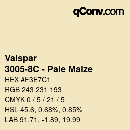 Color code: Valspar - 3005-8C - Pale Maize | qconv.com