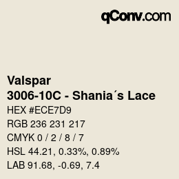 Color code: Valspar - 3006-10C - Shania´s Lace | qconv.com