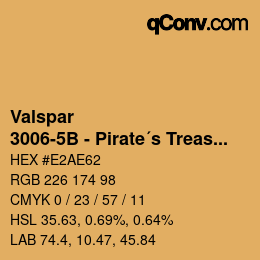 カラーコード: Valspar - 3006-5B - Pirate´s Treasure | qconv.com