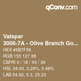 カラーコード: Valspar - 3006-7A - Olive Branch Gold | qconv.com