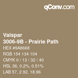 Color code: Valspar - 3006-9B - Prairie Path | qconv.com