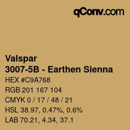 Color code: Valspar - 3007-5B - Earthen Sienna | qconv.com