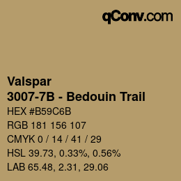 カラーコード: Valspar - 3007-7B - Bedouin Trail | qconv.com