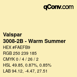 Color code: Valspar - 3008-2B - Warm Summer | qconv.com