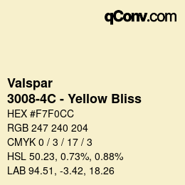 カラーコード: Valspar - 3008-4C - Yellow Bliss | qconv.com