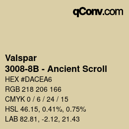 Color code: Valspar - 3008-8B - Ancient Scroll | qconv.com