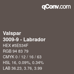 カラーコード: Valspar - 3009-9 - Labrador | qconv.com