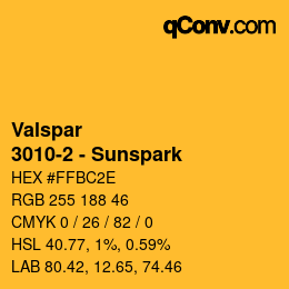 Color code: Valspar - 3010-2 - Sunspark | qconv.com