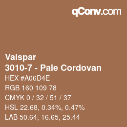カラーコード: Valspar - 3010-7 - Pale Cordovan | qconv.com