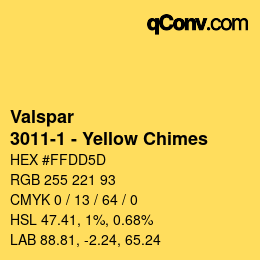 Color code: Valspar - 3011-1 - Yellow Chimes | qconv.com