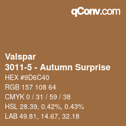 カラーコード: Valspar - 3011-5 - Autumn Surprise | qconv.com