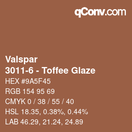 カラーコード: Valspar - 3011-6 - Toffee Glaze | qconv.com