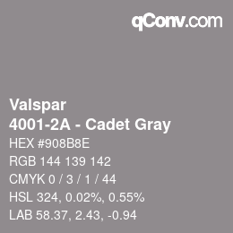 Farbcode: Valspar - 4001-2A - Cadet Gray | qconv.com