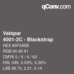 Farbcode: Valspar - 4001-2C - Blackstrap | qconv.com