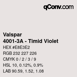 Color code: Valspar - 4001-3A - Timid Violet | qconv.com