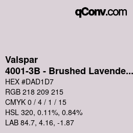 カラーコード: Valspar - 4001-3B - Brushed Lavender | qconv.com
