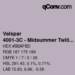 カラーコード: Valspar - 4001-3C - Midsummer Twilight | qconv.com