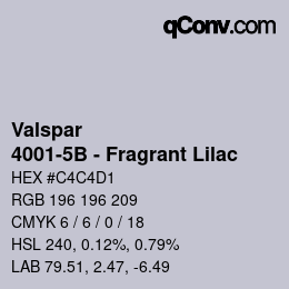 Color code: Valspar - 4001-5B - Fragrant Lilac | qconv.com